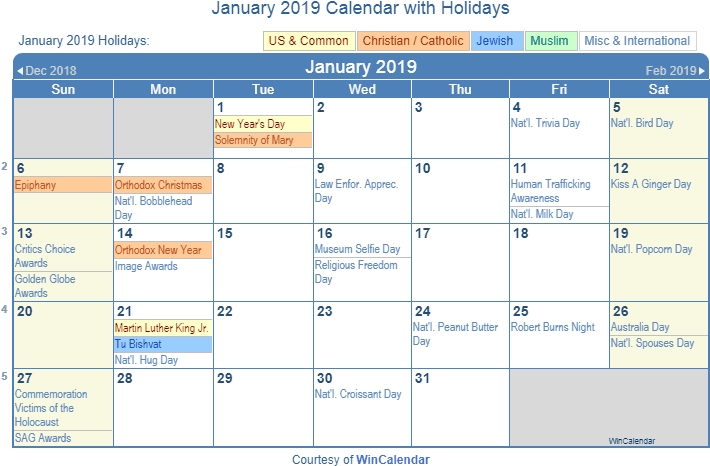 January 2019 Printable Calendar With Us Holidays - July 2019 Calendar With Holidays (720x478), Png Download