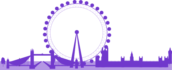 London Skyline Clip Art - Ferris Wheel Love Simon (600x244), Png Download