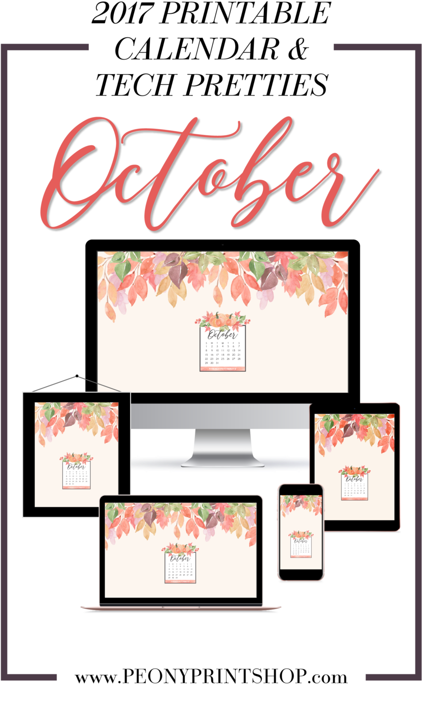 October 2017 Tech Pretties Printable Calendar (1000x1500), Png Download