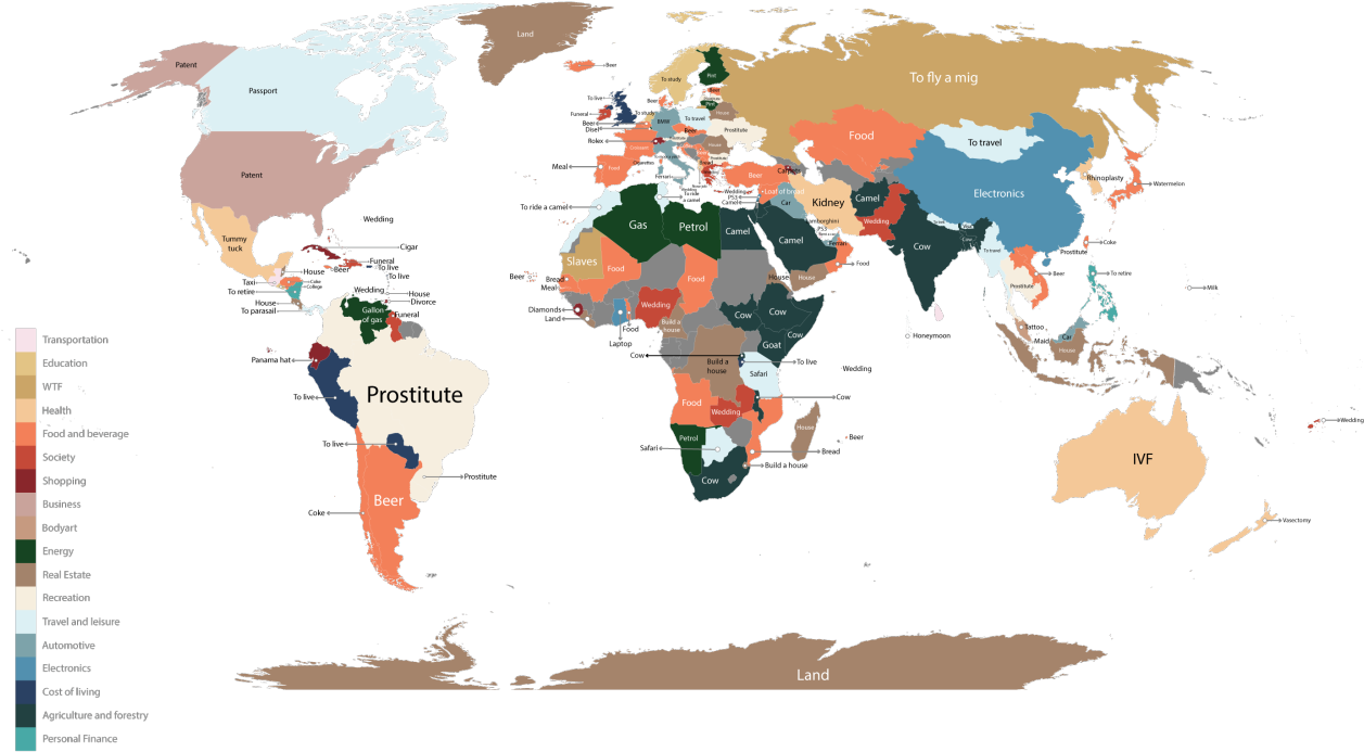 O Brasil No Mapa Mundi - Most Googled Products In Every Country (1200x677), Png Download