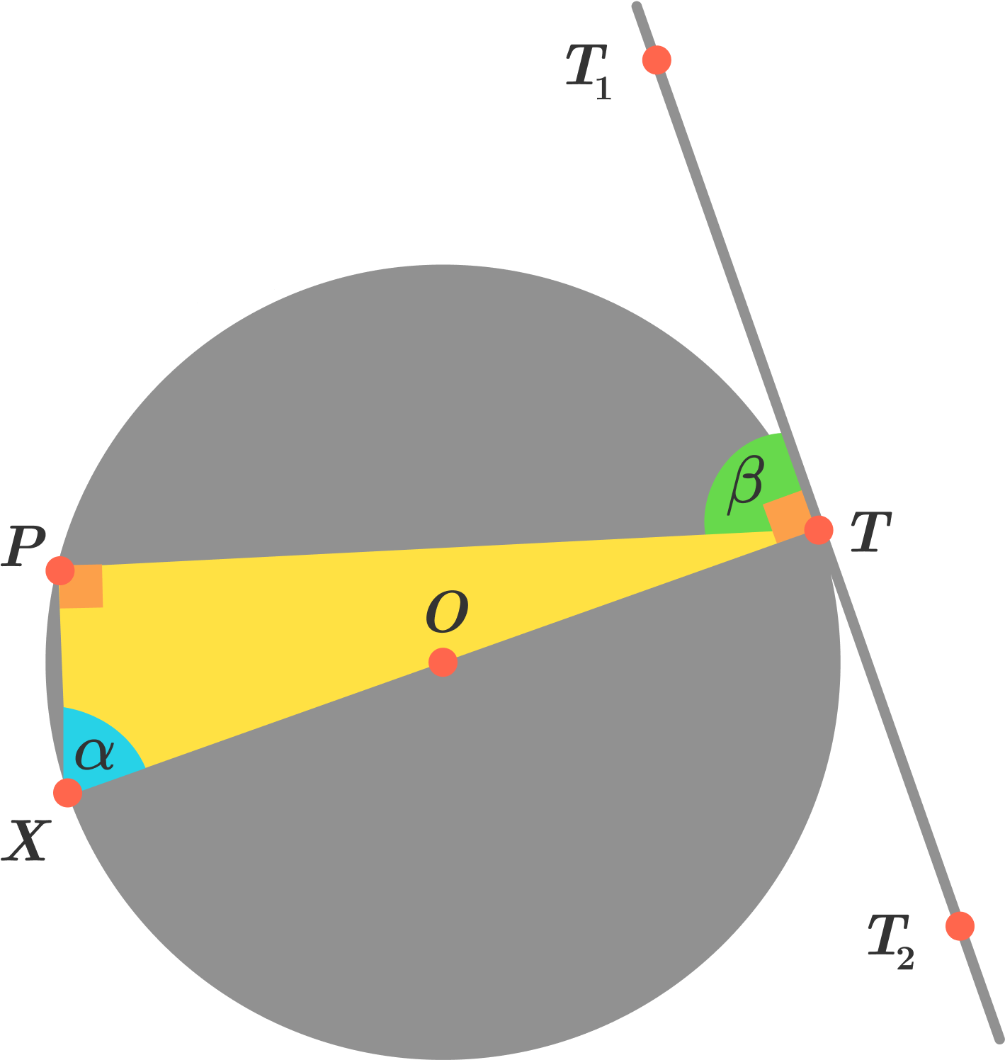 We've Taken X X Diametrically Opposite To T T , So - Alternate Sector (1499x1499), Png Download
