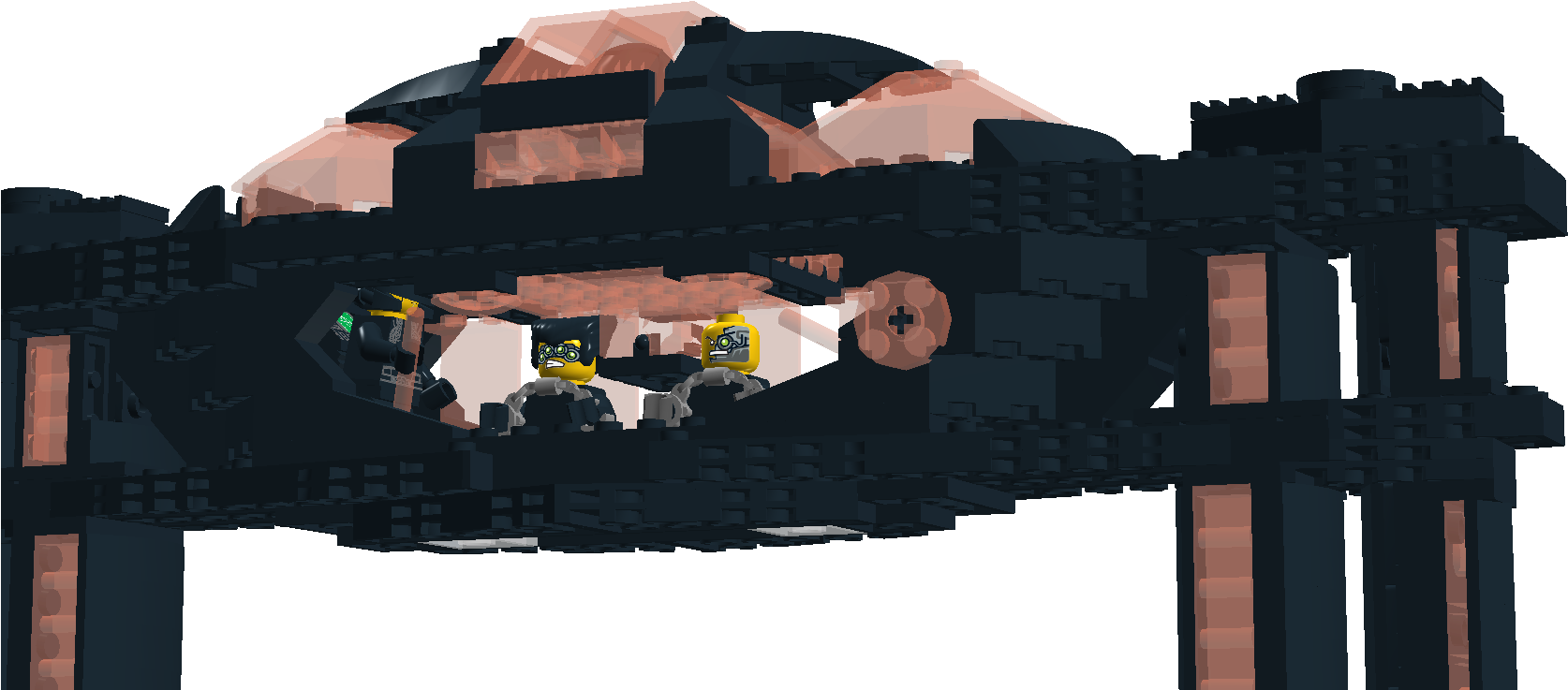 Midsection With Sentry And Prisoners - Lego Tron Custom Lightcycle (1680x889), Png Download