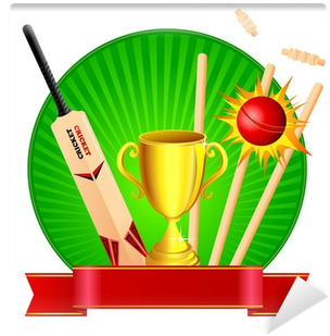 Vector Illustration Of Cricket Kit With Trophy Wall - Karnataka Sangha Cricket Tournament (400x400), Png Download