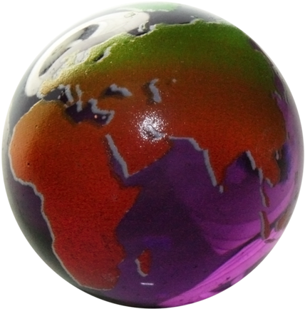 Purple Rainbow Peace Sign Flower Earth Marble Keychain - Rainbow (480x468), Png Download