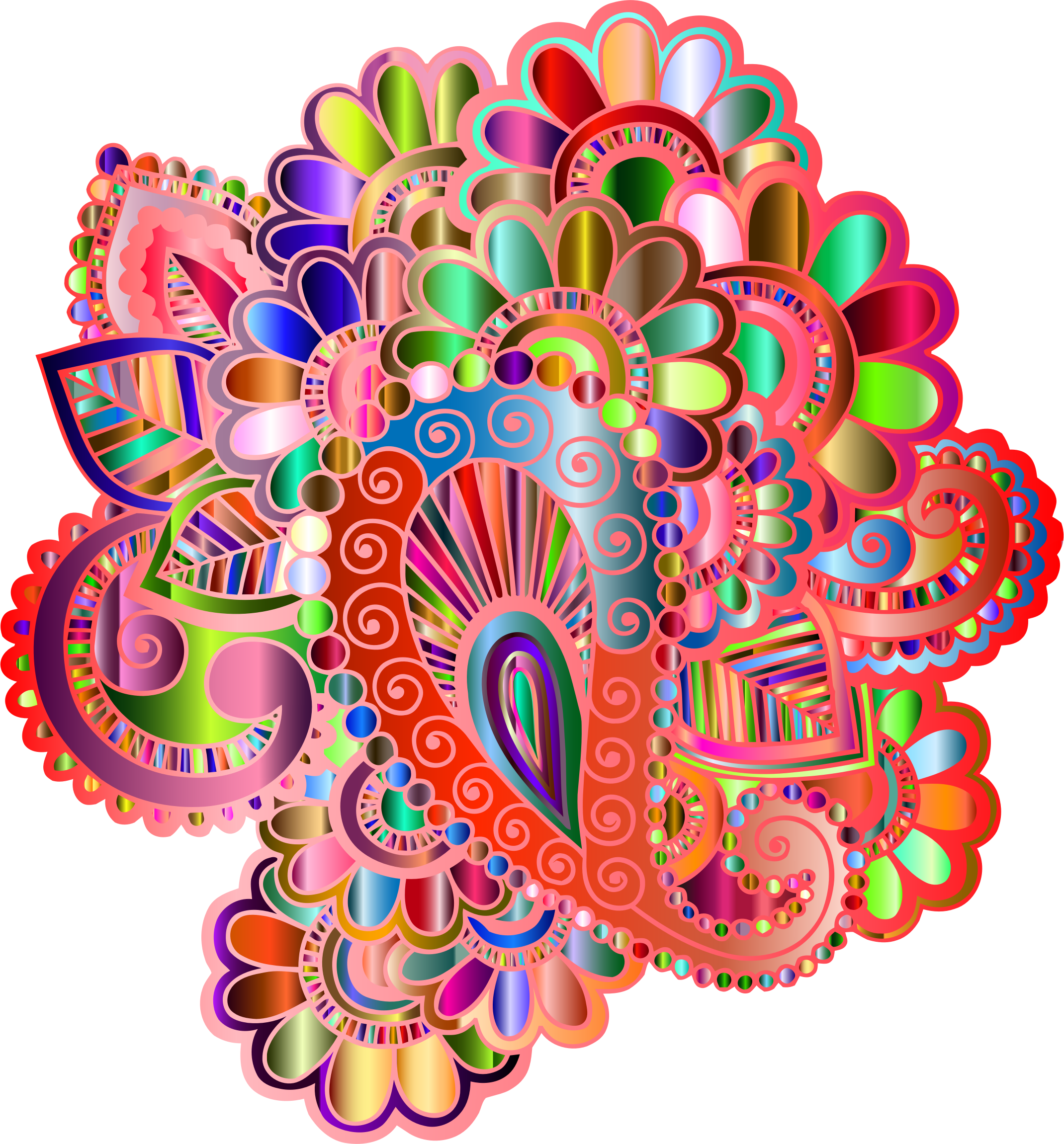 This Free Icons Png Design Of Prismatic Henna Tattoo (2140x2302), Png Download