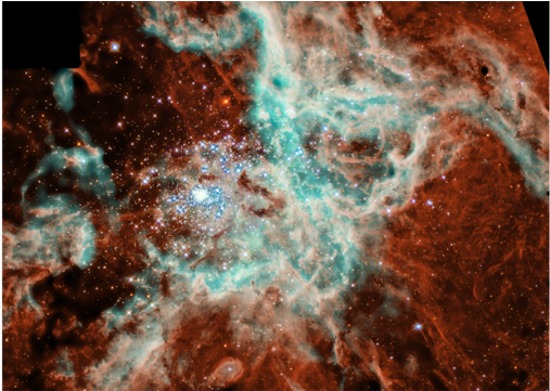 Vast Star-forming Region 30 Doradus - Courtesy Nasa Jpl Caltech 30 Doradus Nebula Large Cloud (640x360), Png Download