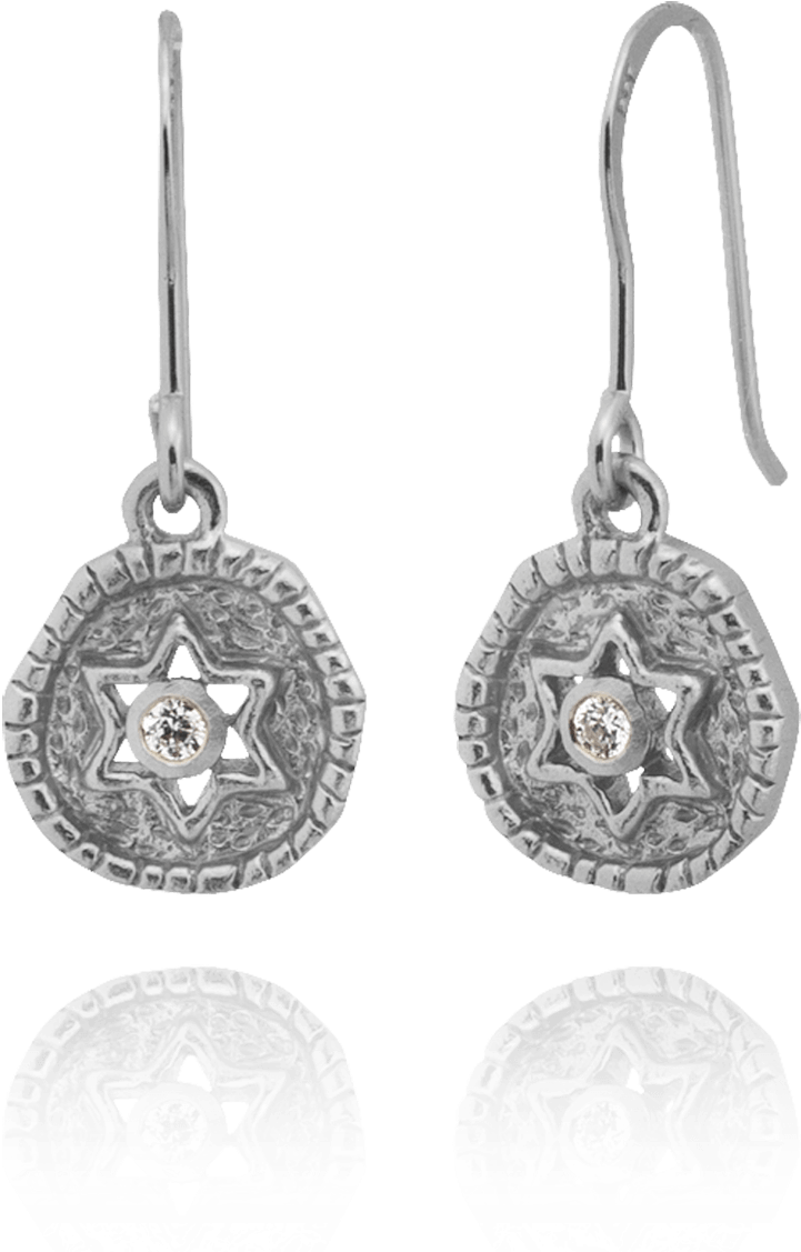 Star Earrings With Hammered Finish - 18k Gold Vermeil On Genuine Sterling Silver Hammered (1500x1500), Png Download