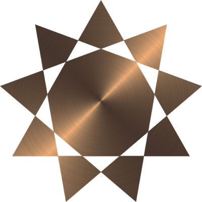 Complex Star Flat Brushed Circular Copper Metallic - Post Script Fill Color Coreldraw X5 (400x400), Png Download