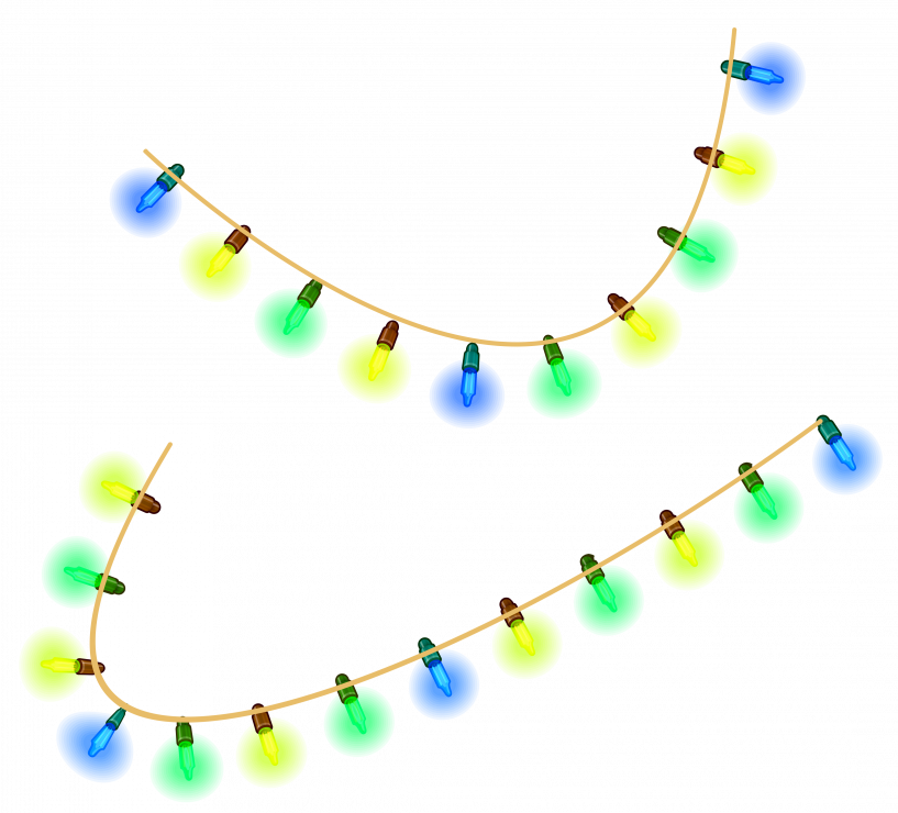 Transparent Christmas Lights Clipart - Cartoon Christmas Lights (817x740), Png Download