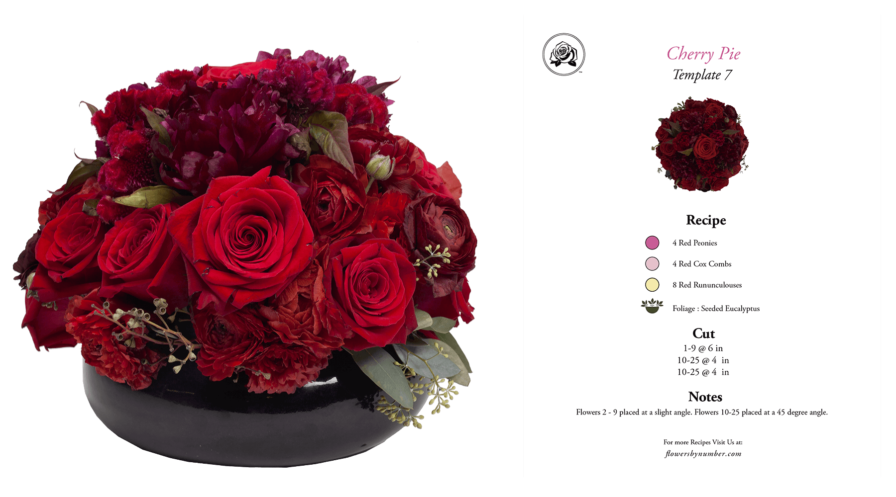 Fbn Arrangement And Recipe 0020 Red Cherry Pie Profile - Bouquet (1800x1000), Png Download