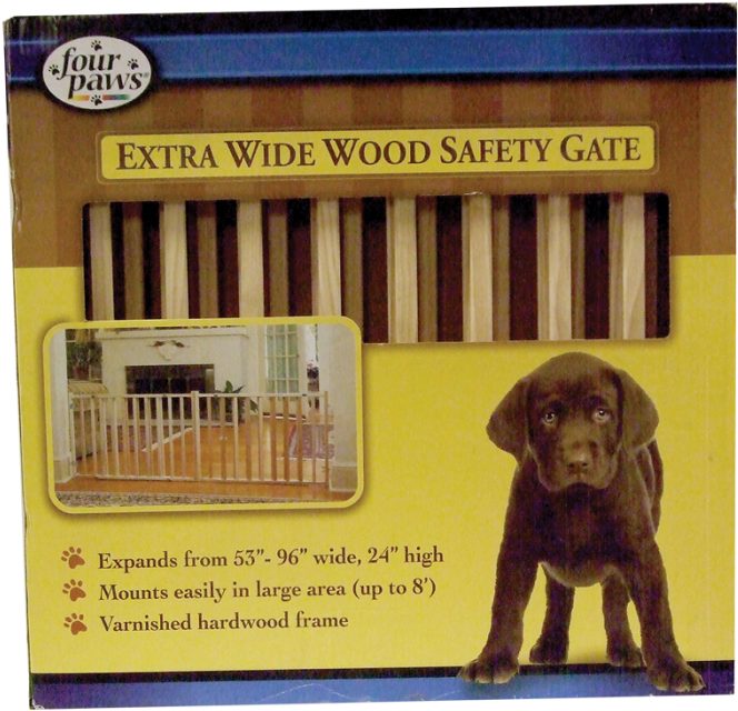 Four Paws Products Wood Pet Gate - Four Paws Products Wood Slat Vertical Gate 53-96 Inch (700x700), Png Download