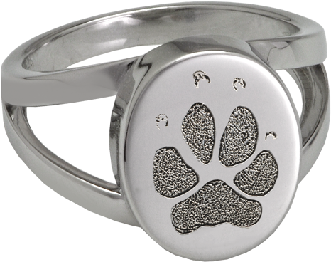 Pet Paw Print Ring - "v" Ring Cremation Jewelry (500x500), Png Download