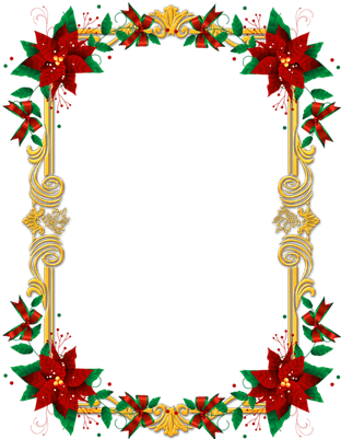Ornate Christmas Frame Transparent Png - Garland For Photo Frames (400x400), Png Download