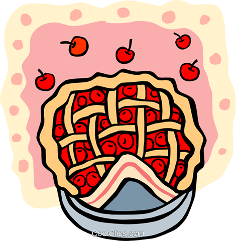 Cherry Pie Royalty Free Vector Clip Art Illustration - Cherry Pie (470x480), Png Download