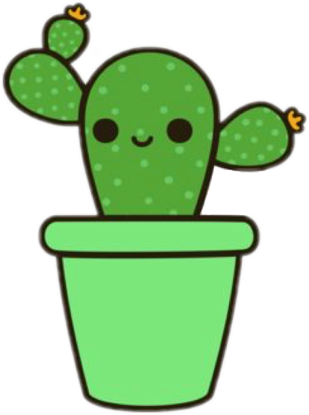 Cute Cacti - Cactus Kawaii (448x602), Png Download