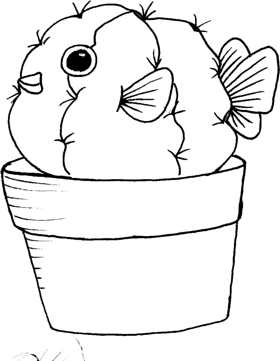 Cactus Cartoon Drawing At Getdrawings - Drawing (1102x1328), Png Download