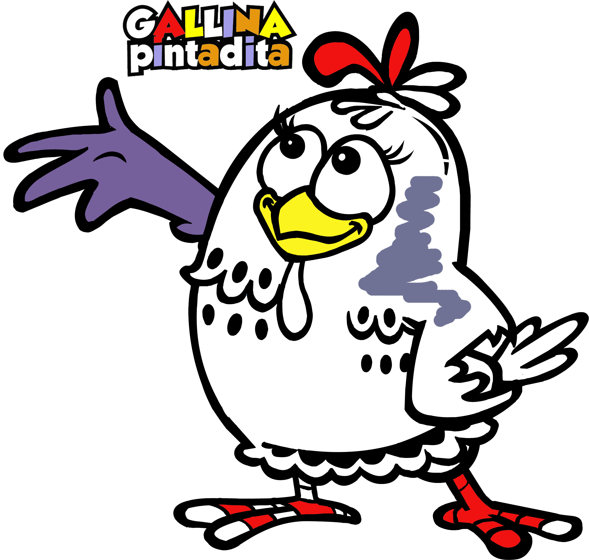 A Pintar Gallina Pintadita Nuevo Imagenes Para Colorear - La Gallina Pintadita Para Dibujar (2433x2310), Png Download