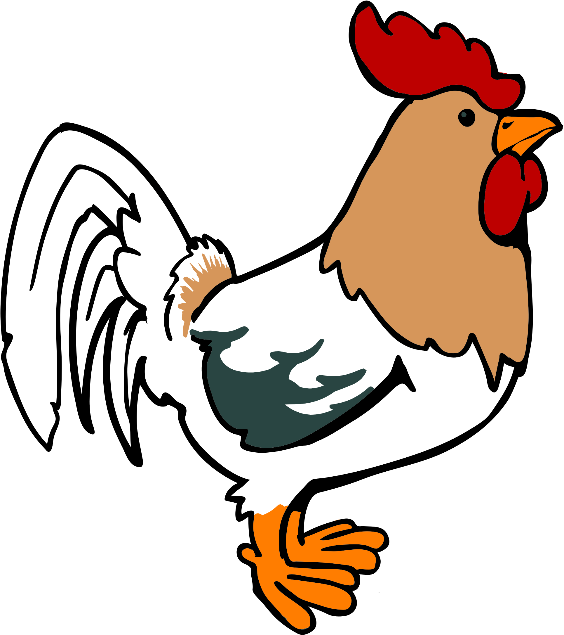 Year Of The Rooster - Cartoon Pictures Of Chicken (350x395), Png Download
