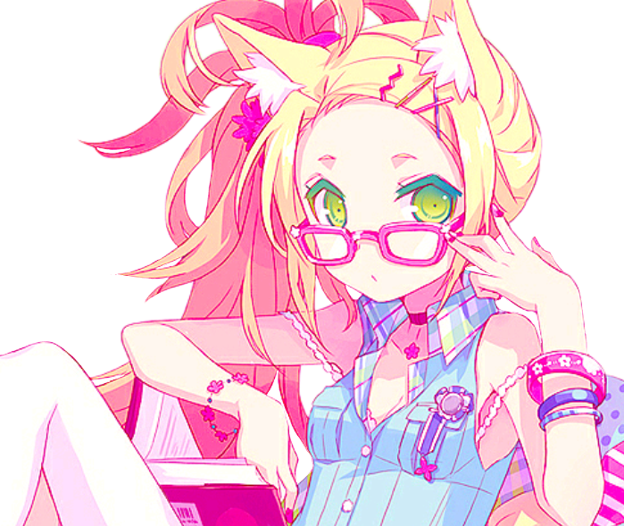 Pastel Anime Kawaii Hipster Neko Nekogirl Animegirl - Pastel Kawaii Anime Girl (699x589), Png Download