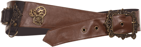 Steampunk Leather Gear Belt - Steampunk Belt (555x555), Png Download