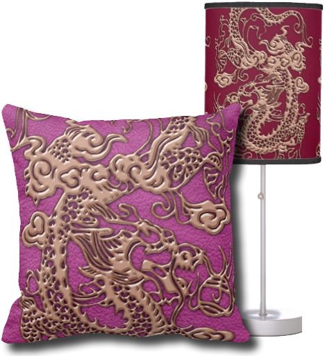 The Gold, Silver Or Copper Dragon Motif Adds A Layer - Zazzle 1967 Camaro Z28 Table Lamp (492x513), Png Download