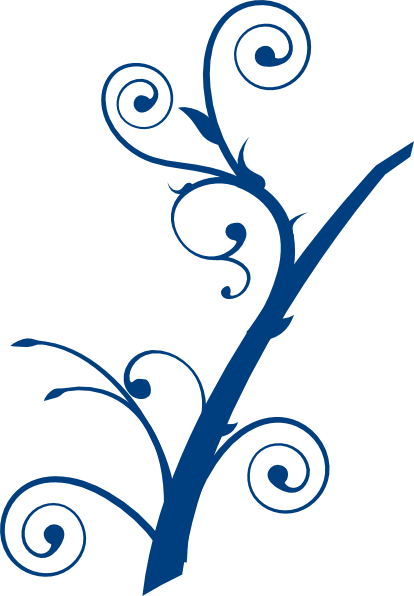 Blue Branch Swirl Svg Clip Arts 414 X 596 Px (414x596), Png Download