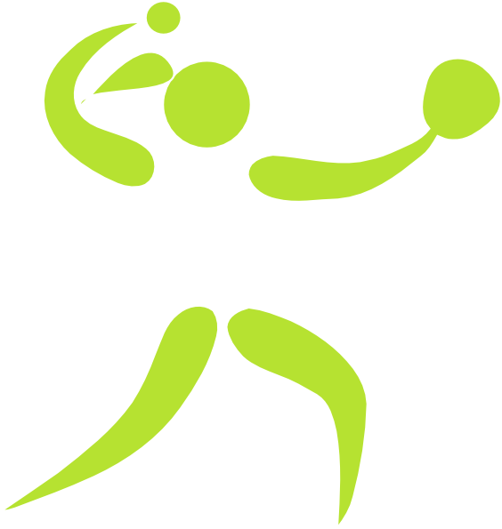 Light Green White Outline - Softball Stick Figure Pitcher (564x595), Png Download