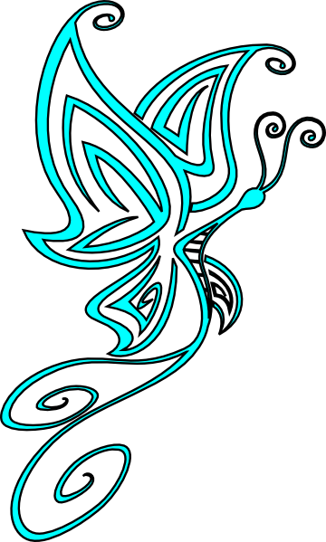 Swirls Clipart Butterfly - Swirly Butterfly Clip Art (360x599), Png Download