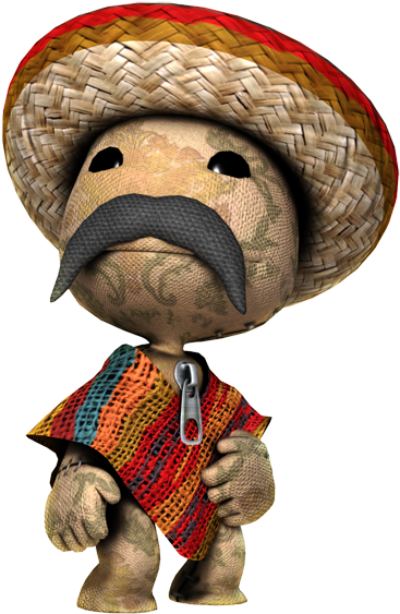 Sackboy- Sack Poncho - Little Big Planet Sackboy Mexican (435x600), Png Download