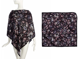 Poncho Butfly Embro And Handkerchief *90 (300x400), Png Download