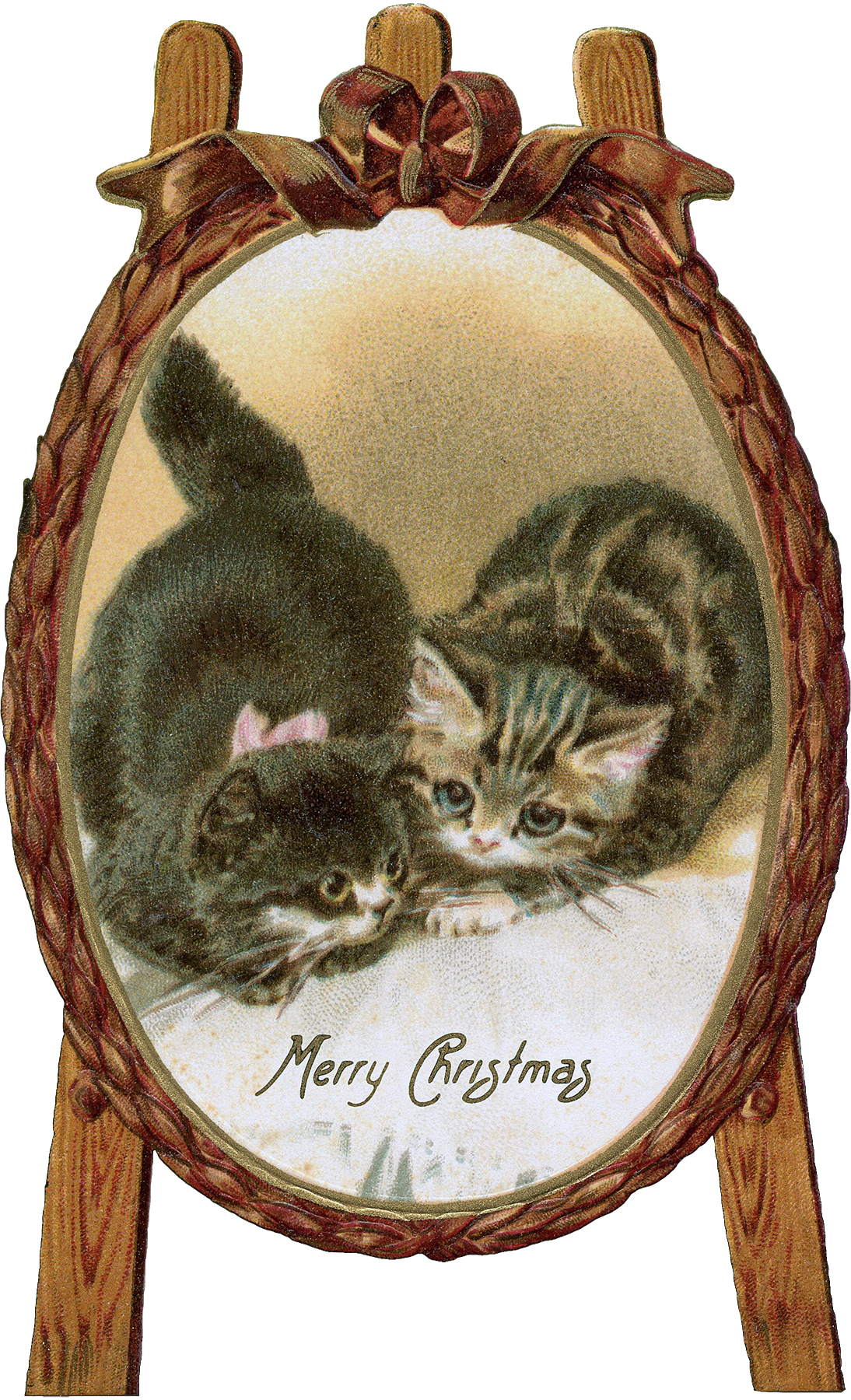 011 Kittens Frame Graphicsfairy - Christmas Greetings - Christmas Greetings // Clear (1094x1800), Png Download