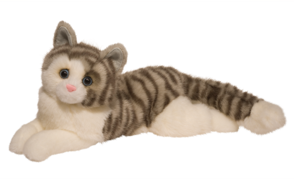 Black And White Tabby Stuffed Animal (600x600), Png Download
