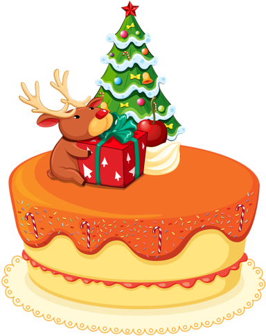 Cartoon Christmas Tree, Christmas Cakes, Christmas - Sid The Squid Saves Christmas (414x500), Png Download