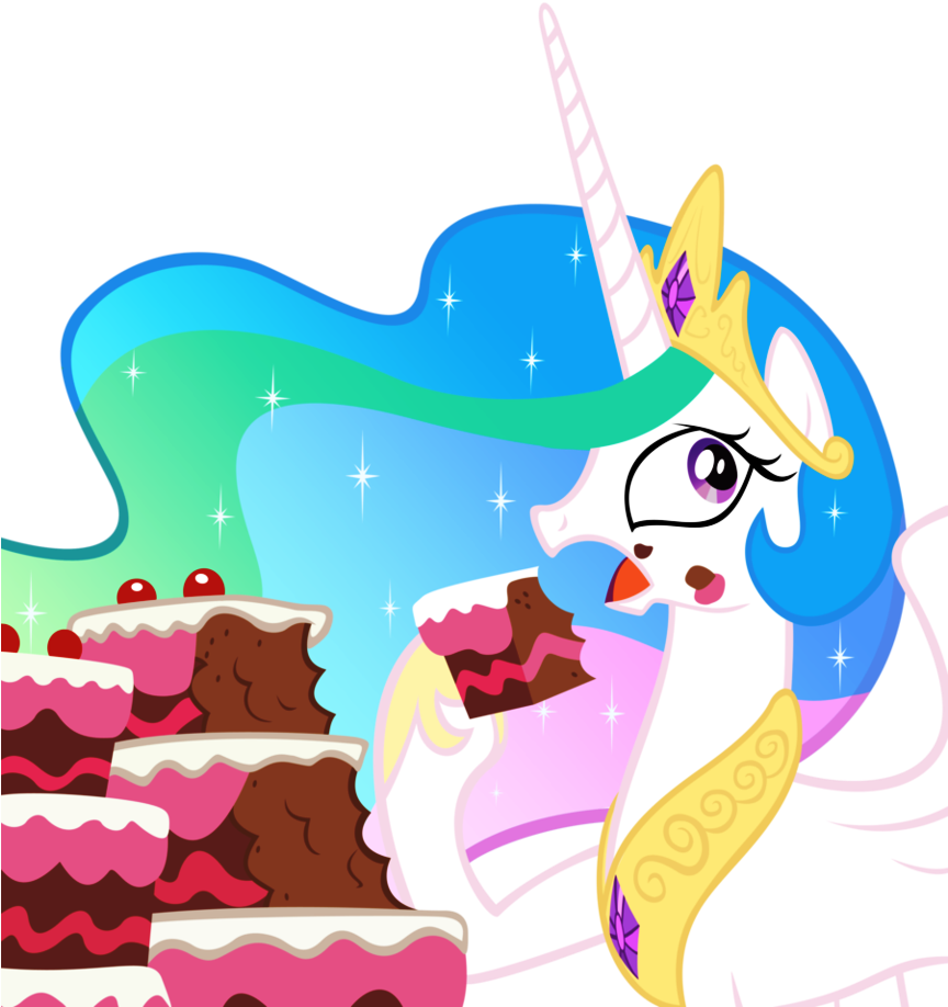 66931 Safe Solo Princess Celestia Vector Open Mouth - Celestia Cake (863x926), Png Download