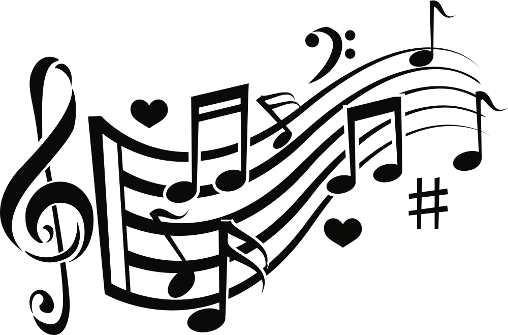 Flowing Notes - Music Notes Public Domain (1000x659), Png Download