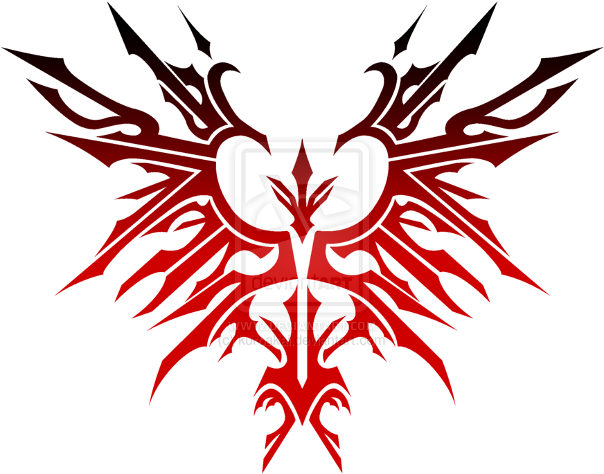 Dragon Heart Tribal V3 Red By Kuroakai Icon - Cool Guild Emblems With Transparent Background (900x718), Png Download