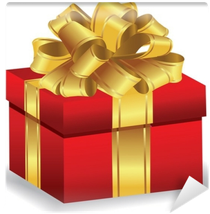 Red Giftbox With Gold Bow Vector Wall Mural • Pixers® - Christmas Icons (400x400), Png Download