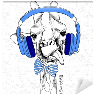 Picture Of Portrait Of A Giraffe In The Headphones - Tshirt Get On My Level Russia T-shirt Print Fashion (400x400), Png Download
