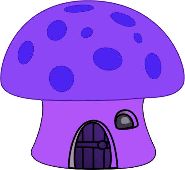 Mushroom Clipart Purple - Draw A Mushroom House (600x551), Png Download