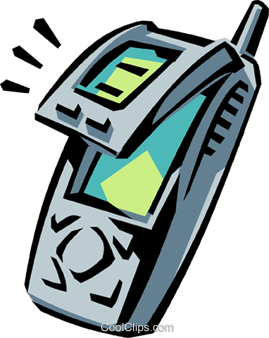 Cellular Telephone Royalty Free Vector Clip Art Illustration - Cell Phone Clip Art (382x480), Png Download