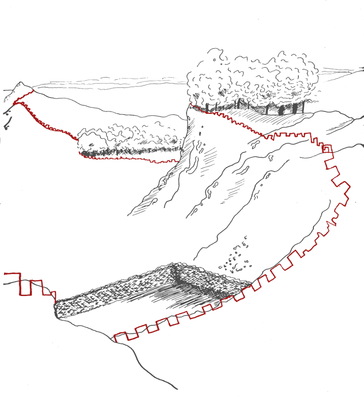 Hadrians Wall - Art (732x800), Png Download