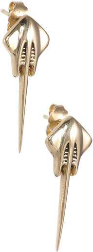 C7 Corvette Stingray Post 14k Gold Earrings - Body Jewelry (400x534), Png Download