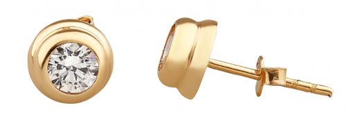 Gold Earrings 10kt, Vi50-3 - Gold (500x500), Png Download