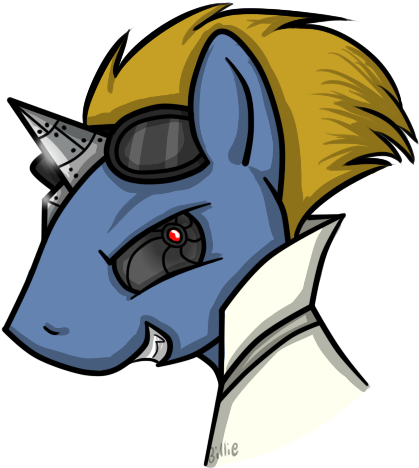 Billieartcrap, Cyborg, Dead Source, Fangs, Goggles, - Cartoon (479x495), Png Download