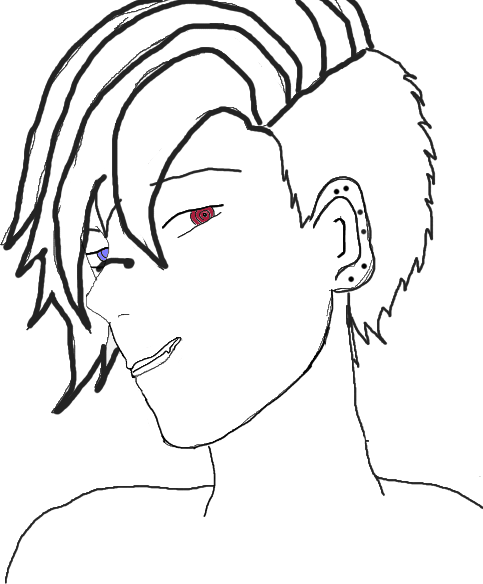 Later Eiji Meet Hansuke, Another Cyborg Acting As A - Line Art (483x584), Png Download