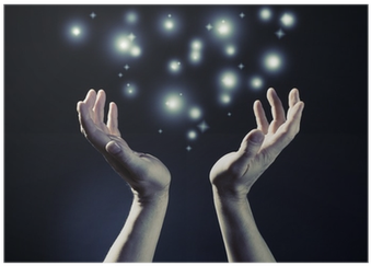 Hands Joined Together With Glow Light Poster • Pixers® - Leia Da Atração (400x400), Png Download