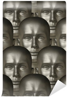 Metallic Robot Androids One With Human Eyes Wall Mural - Robot (400x400), Png Download