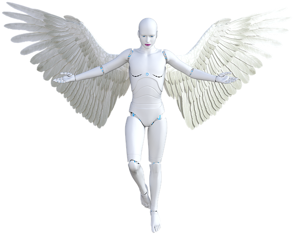 Angel, Robot, Female, Woman, Futuristic, Cyborg - Woman Robot Png (640x640), Png Download