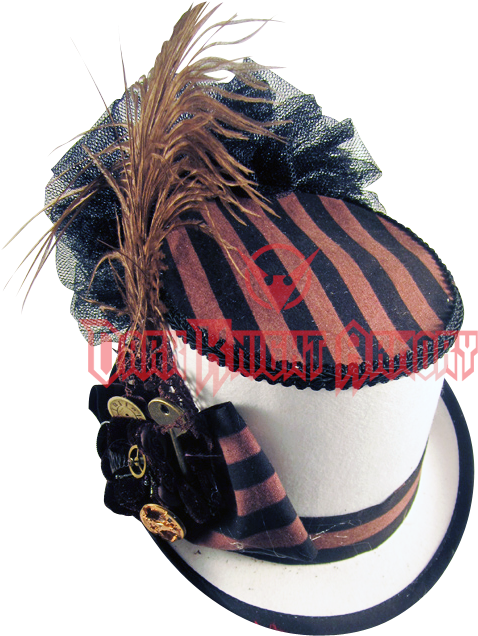 Black And Brown Topped White Steampunk Riding Hat With - Handbag (641x641), Png Download