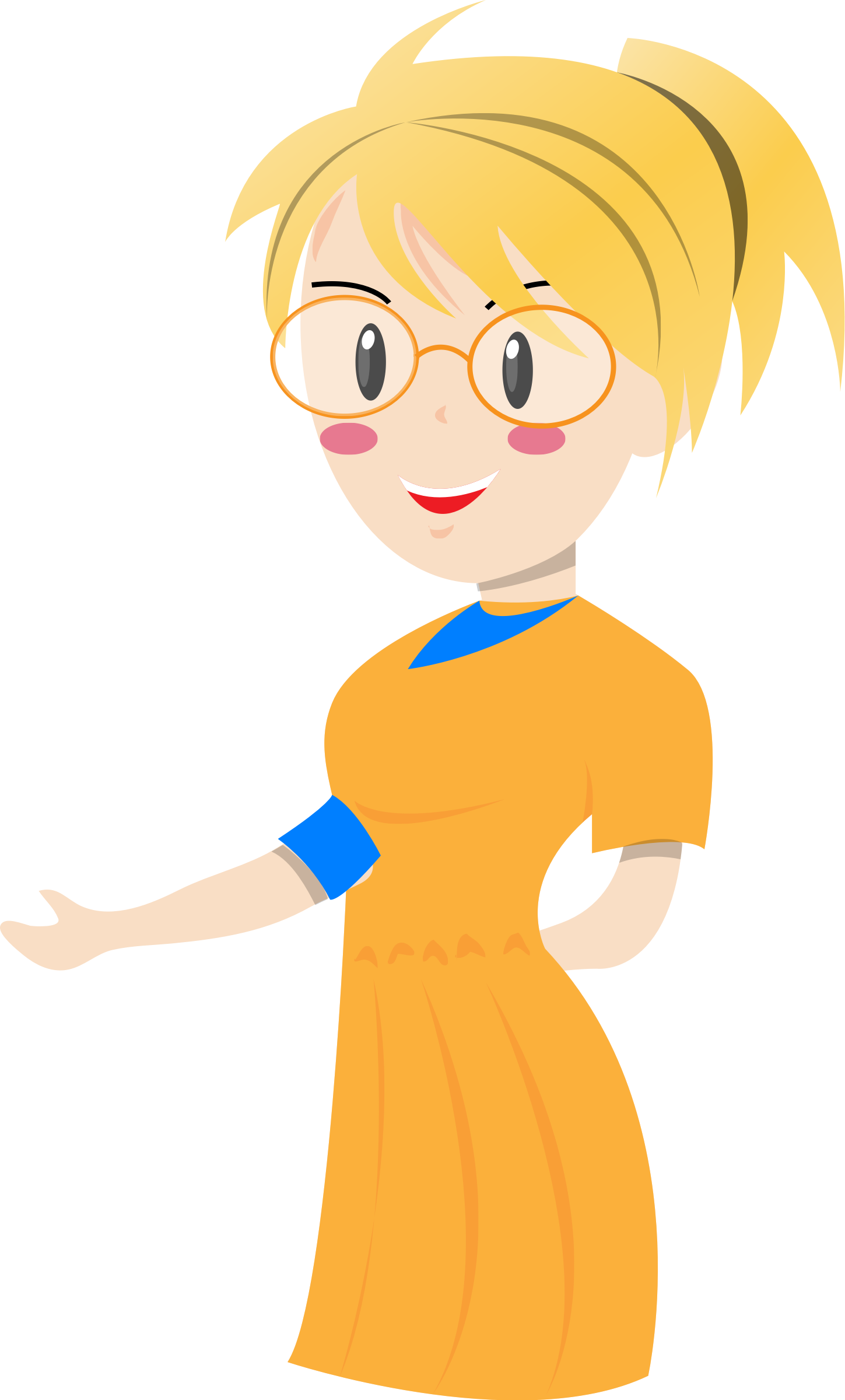 Small - Blonde Teacher Clipart (360x597), Png Download